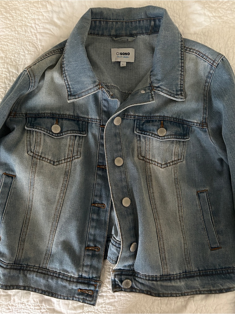 Ci Sono Light Blue Washed Denim Jacket - Women's Jean Coat